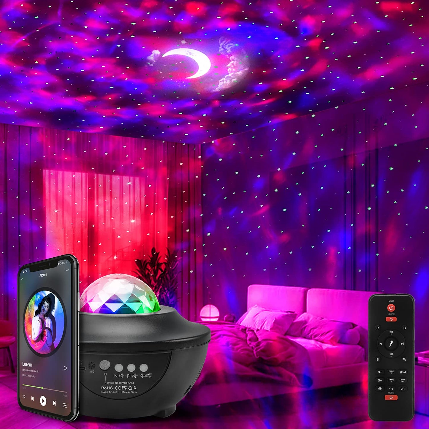 Proyector Galaxia LED con Altavoz Bluetooth